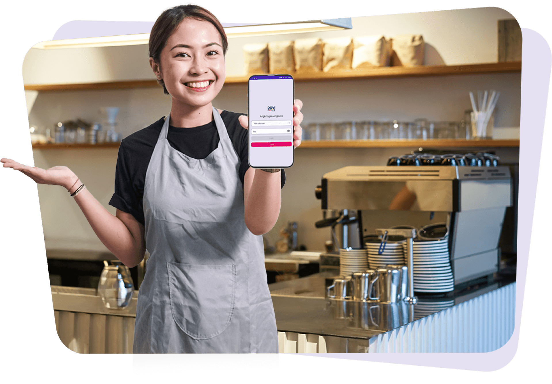 Tim support atau tampilan antarmuka DOVI POS